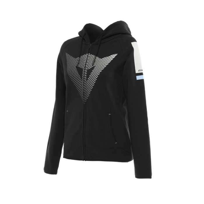 Felpa Fade Lady Full Zip Nero Bianco Azzurro