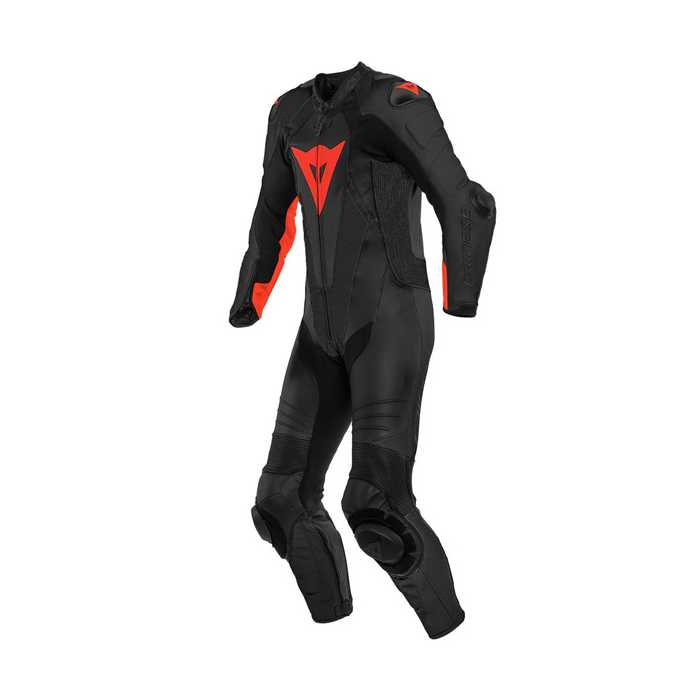 Suit Laguna Seca 5 1PC Perforated Black Fluo Red