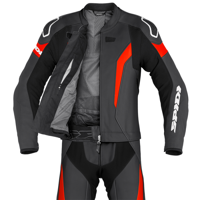 Leather suit Laser Touring Black Red