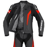 Leather suit Laser Touring Black Red
