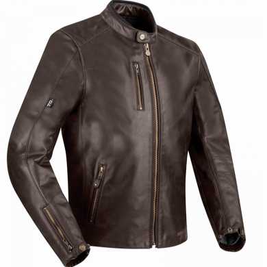 Jacket Laxey Leather Brown