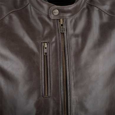 Jacket Laxey Leather Brown