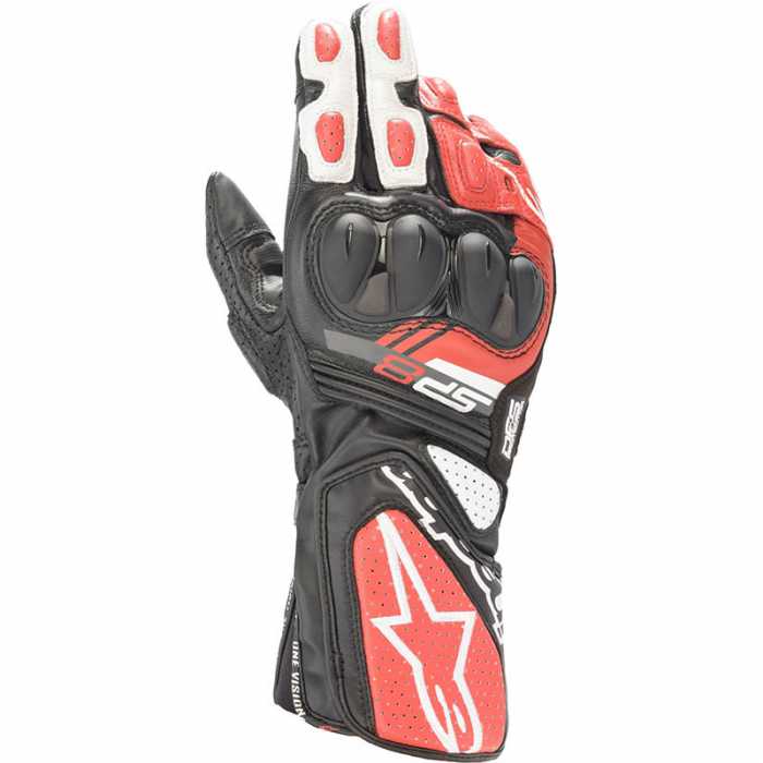 Alpinestars GUANTI MOTO PELLE ALPINESTARS SP-8 V3 NERO BIANCO ROSSO 