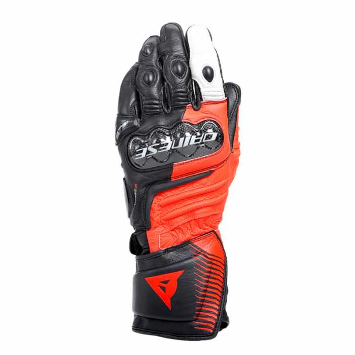 Glove Carbon 4 Long Black Fluo Red White