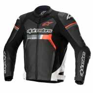 Jacket GP Force Leather Black Red White