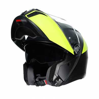 Casco Tourmodular Balance Nero Opaco Giallo Antracite