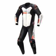 Leather Suit Gp Force Chaser 1PC Black White