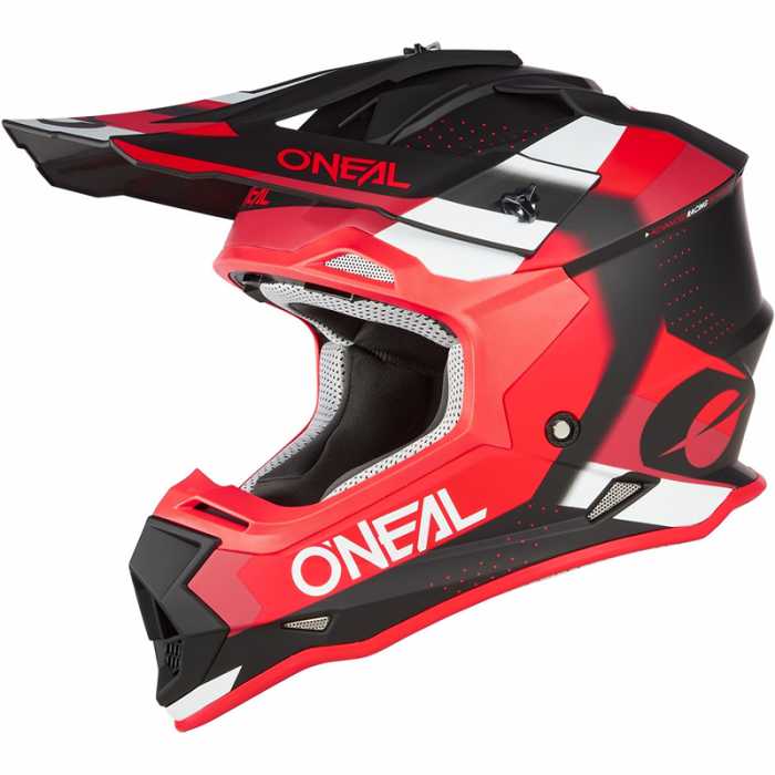Casco 2Srs Spyde V.23 Rosso Nero Bianco Opaco