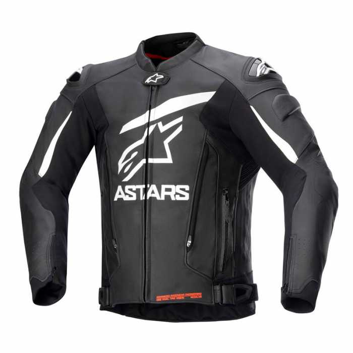 Jacket GP Plus V4  Leather Black White