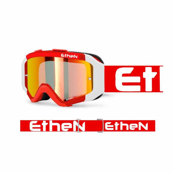 Maschera Ethen 05R Rosso Bianco Lente Rossa