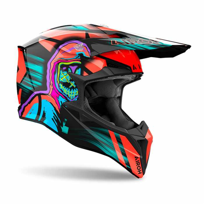 Casco Wraaap 06 Cyber Arancio Azzurro