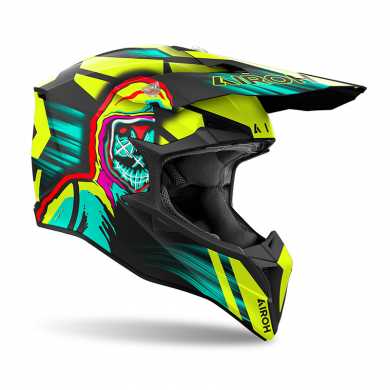 Casco Wraaap 06 Cyber Giallo Azzurro