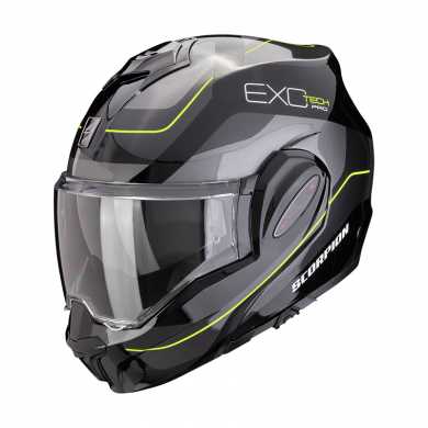 Casco Exo Tech Evo Pro Commuta Nero Argento Giallo
