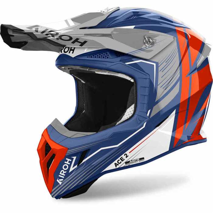 Casco Aviator Ace 2 Engine Blu Arancio Grigio