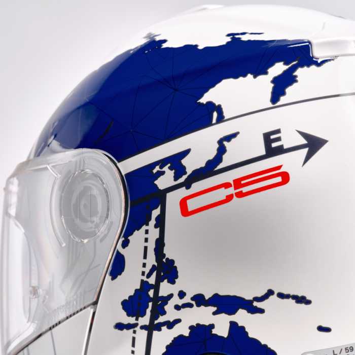 Casco C5 Globe Blu Bianco