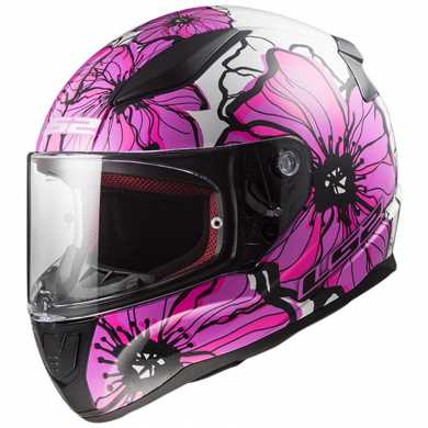 Casco FF353 Rapid II Poppies Bianco Rosa