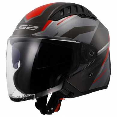 Casco OF600 Copter II Diston Rosso Opaco Grigio