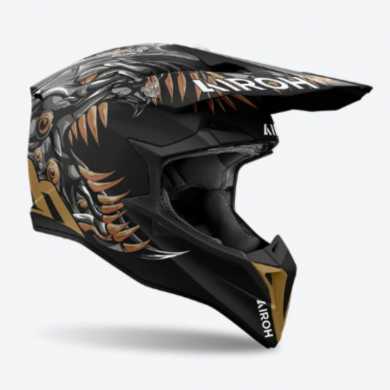 Helmet Wraaap 06 Cyborg Matt Black Gold