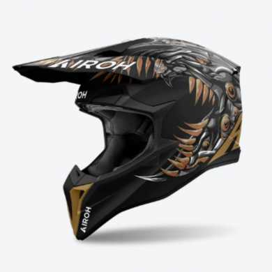 Casco Wraaap 06 Cyborg Matt Nero Oro