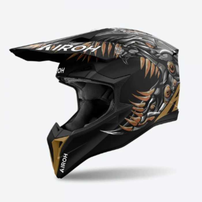 Casco Wraaap 06 Cyborg Matt Nero Oro