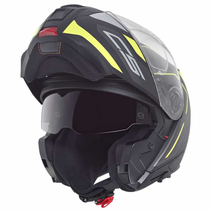 Casco C5 Omega Nero Opaco Giallo