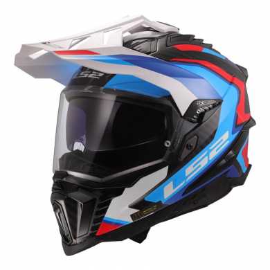 Casco MX701 06 Explorer Frontier II Carbon Bianco Blu