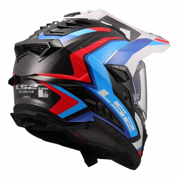 Casco MX701 06 Explorer Frontier II Carbon Bianco Blu