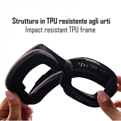 Maschera Magnetic Ethen MAG06 Nero Lenti Rosse