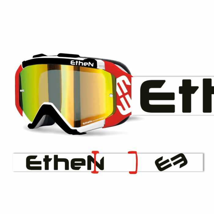 Goggle Ethen 05R White Red Black Lens Mirror Gold