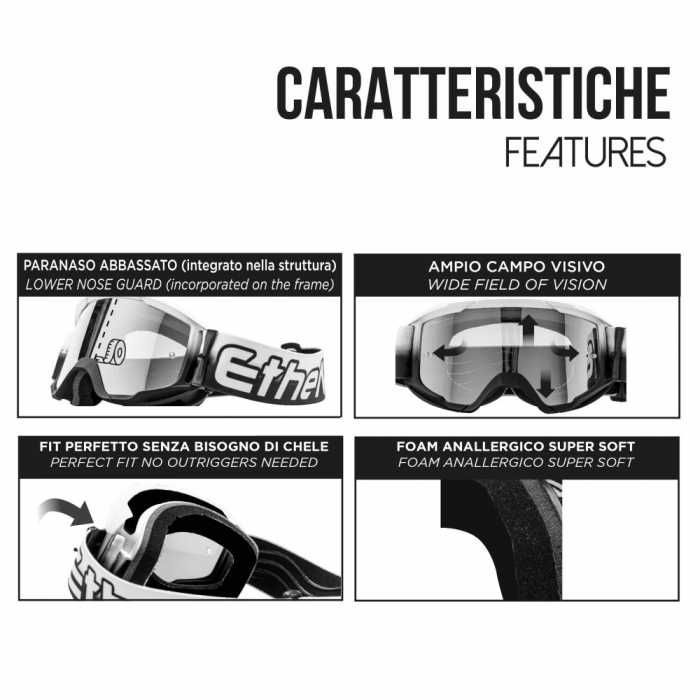 Maschera Ethen 06 Evolution Nero Bianco Lente Rossa