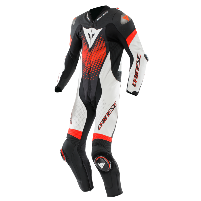 Tuta Dainese Laguna Seca 6 Perf. Nero Bianco Rosso Fluo