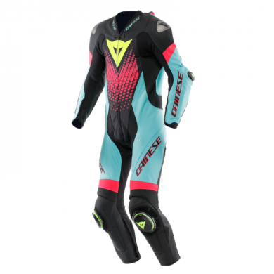 Dainese Leather Suit Laguna Seca 6 Perf. Black Water Fuxia
