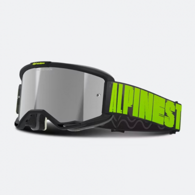 Maschera Alpinestars Vision 5 Hollow Nero Giallo Lente Argento