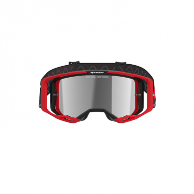 Maschera Alpinestars Vision 8 Luar Rosso Nero Lente Argento