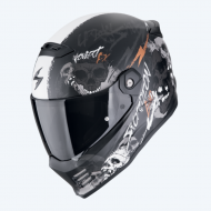 Helmet Covert Fx Skullz Matte Black Grey Gold