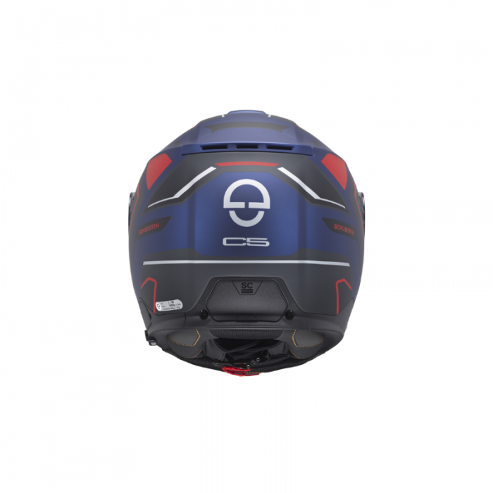 Casco C5 Omega Blu Opaco Rosso