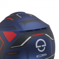 Casco C5 Omega Blu Opaco Rosso