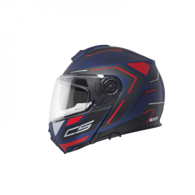 Casco C5 Omega Blu Opaco Rosso