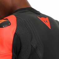 Jacket Racing 5 Leather Black Fluo Red