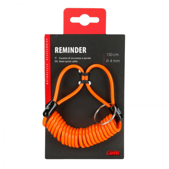 Reminder, cavetto di sicurezza a spirale - Arancio