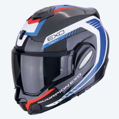 Casco Exo Tech Evo Carbon Cosy Nero Blu Rosso