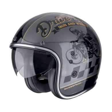 Helmet Belfast Evo Drive Fast silver black gold