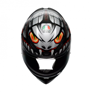 Casco K1 S E2206 Lyzard nero opaco grigio rosso