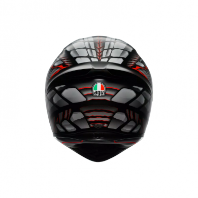 Casco K1 S E2206 Lyzard nero opaco grigio rosso