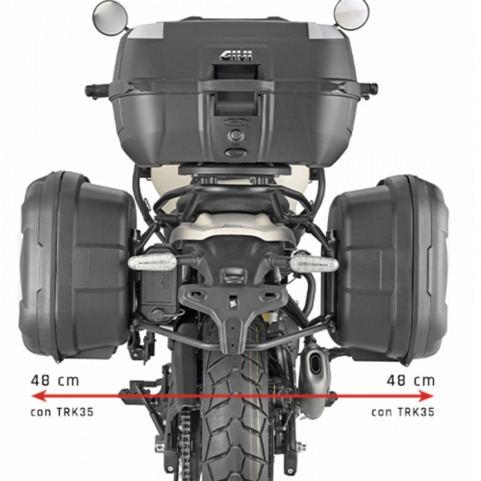 Coppia valigie laterali 35 lt nero grigio Trekker Lite TRK35BN