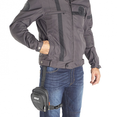 Adjustable black leg bag EA139B