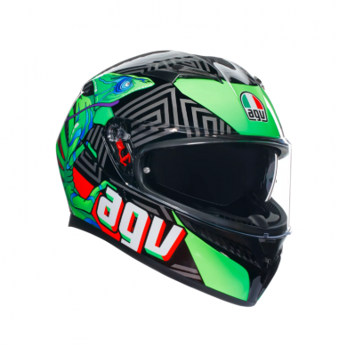 Casco K3 E2206 2.0 Kamaleon verde nero