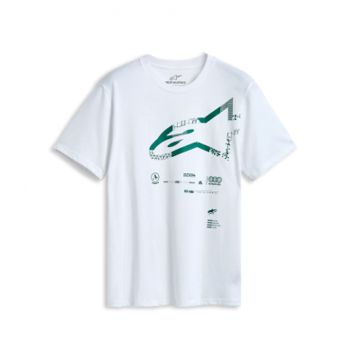 T-shirt Alpinestar Gerografica CSF bianco verde