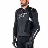Jacket Missile V3 Leather Black White