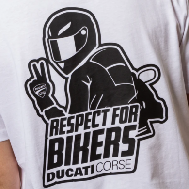 Ducati T-shirt Respect for Bikers white black